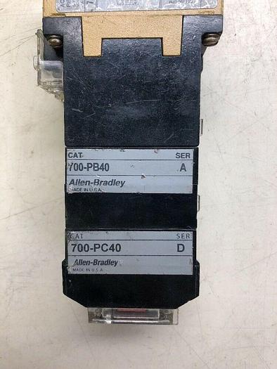 Used Allen-Bradley 700-PK400A1 Master Control AC Relay SER D With 700-pb40, 700-PC40