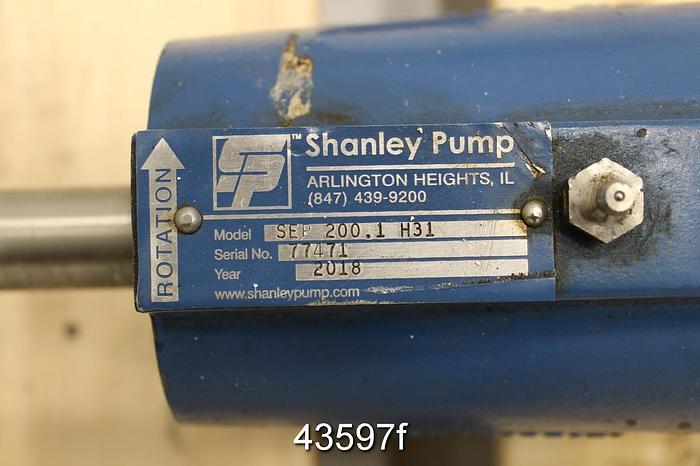 Used Shanley Pump Sep 200.1 H31, Ductile Iron Casing #43597