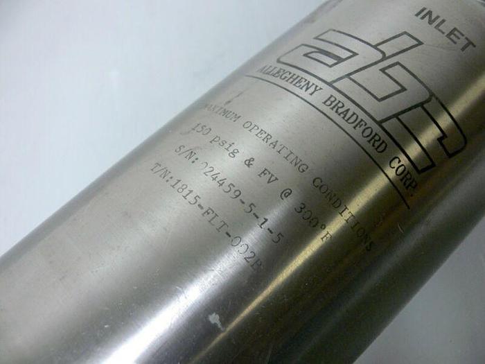 Used Allegheny Bradford Corp 1815-FLI-002B Stainless Steel Filter Housing