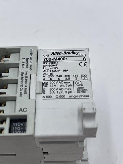 Used Allen-Bradley 700-M400* Ser A 100-F Ser A