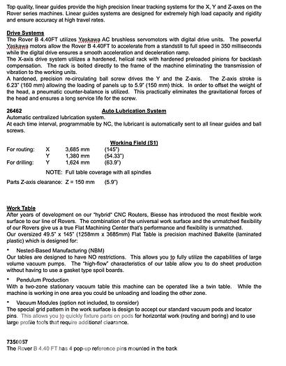 Used 2005 Biesse Rover B 4.40 FT CNC Router