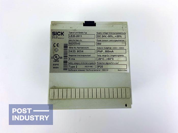 Used SICK LE20-2611 Safety Switching Amplifier (6020340)