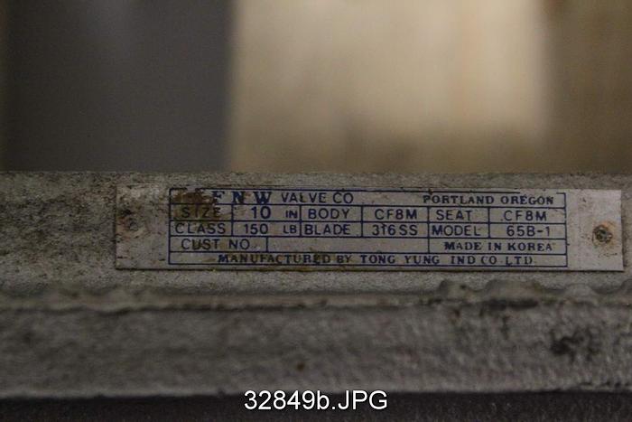 Used FNW 65B1 10" Hand Operated Knife Gate Valve #32849