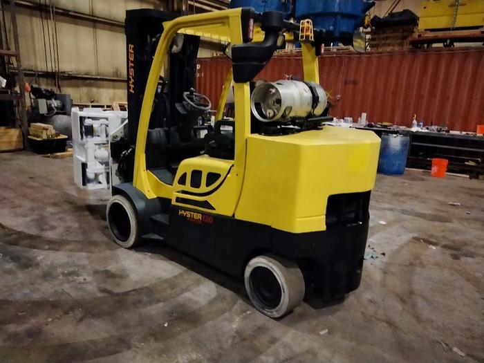 Used 12,000 POUND HYSTER S120FTPRS PAPER ROLL SPECIAL FORKLIFT WITH 60" CASCADE CLAMP