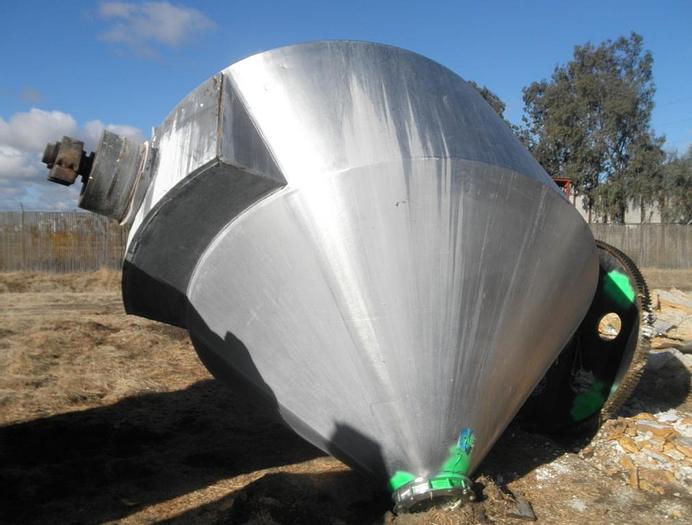 Used Mixer, Conical, 250 CF, 316 S/st, Slant Cone, 25 HP, #S741477