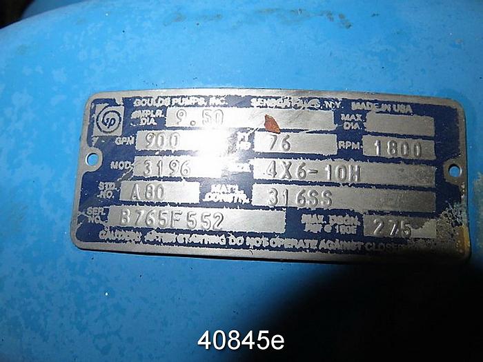 Used Goulds 3196 4x6x10h, SS Casing and Impeller #40845