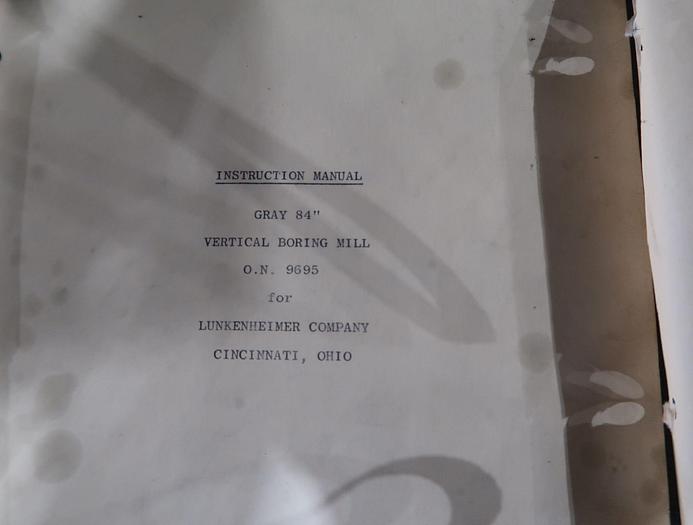 Used Gray 60 Series 84" Vertical Boring Mill