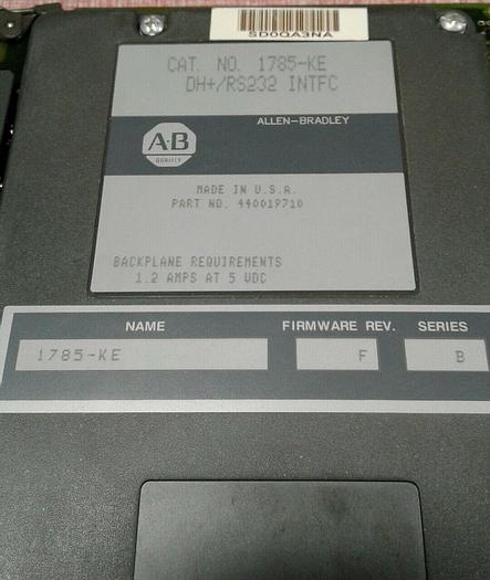 Used Allen-Bradley 1785-KE DH+/RS232 INTFC series B Rev F Interface Module