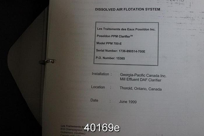 Used Krofta PPM 700-E DAF Clarifier #40169