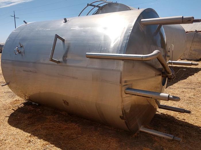 Used Tank, 3,000 Gallon, 316 S/st, Jkt, 60 PSI, Cherry Burrell,Tank, 3,000 Gallon, 316 S/st, Jkt, 60 PSI, Cherry Burrell, #S742416