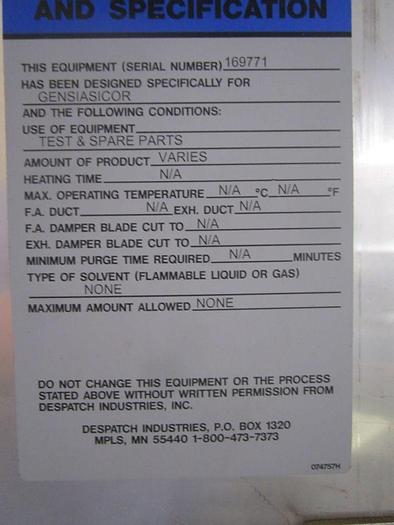 Used Conveyor, Belt, 24" X 3'4", S/st, Wire Mesh, Despatch, #S739442