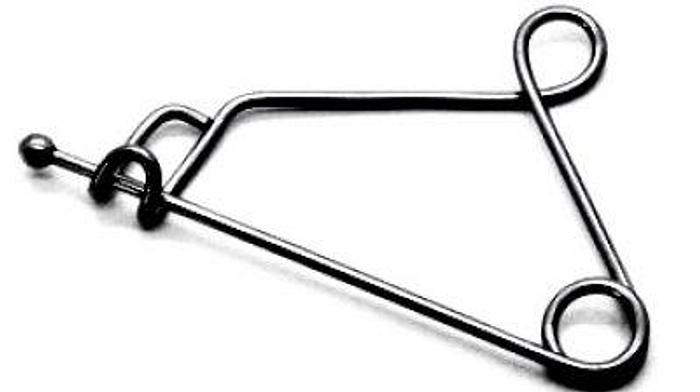 Used Holder Instrument Safety Pin Type Mayo Single 115mm (4-1/2in)