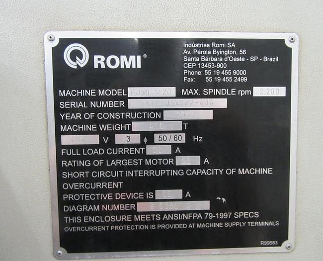 Used 2000 Romi M20 CNC Engine Lathe