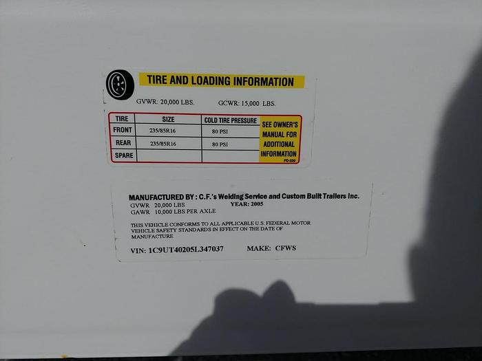 Used 2005 C F S Welding TA EB Extendable Pole Trailer - 47037