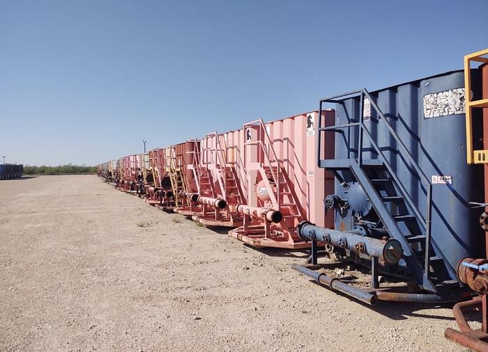 Used Dragon 500bbl Frac Tanks - 43x8.5x11, Corrugated Steel, V-bottom, Used Basic Refurb (2006)