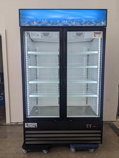Used Avantco 178GDC40HCB Double Door Refrigerator w/ LED Lighting 28Cf 115v