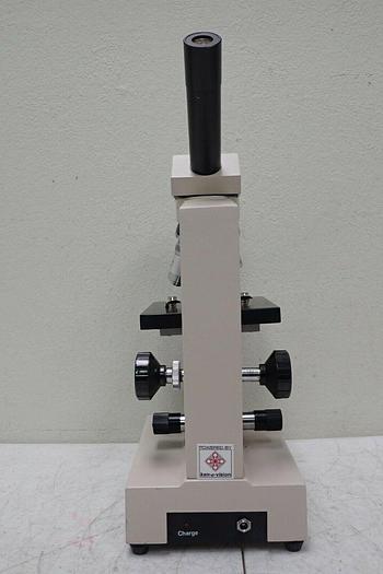 Used Ken A Vision Model T-1180C Monocular Microscope with 3 Objectives