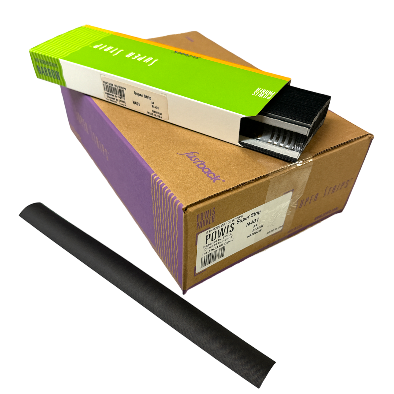 Fastback Binding Superstrips A4 Narrow Linen Black N401PK - Pack 100