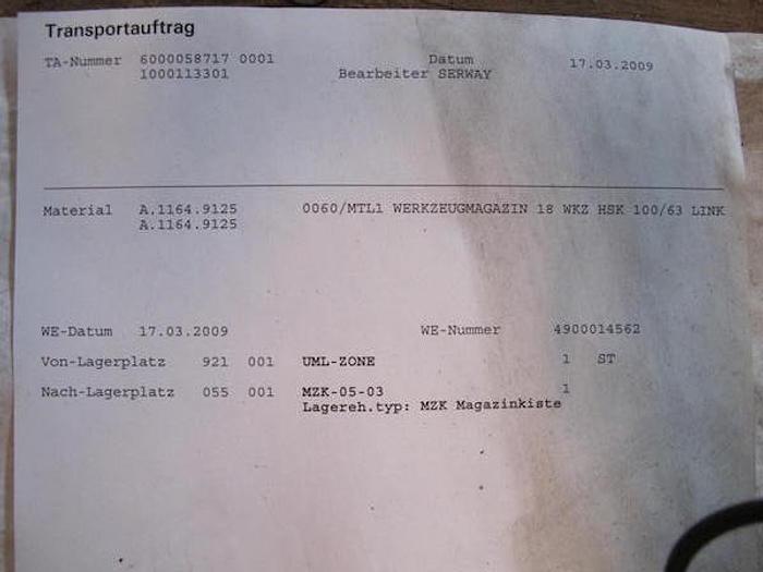 Gebraucht Werkzeugmagazin 18 fach  HSK 100 /63  Hueller Hille