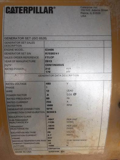 Used Caterpillar G3406SI TALC