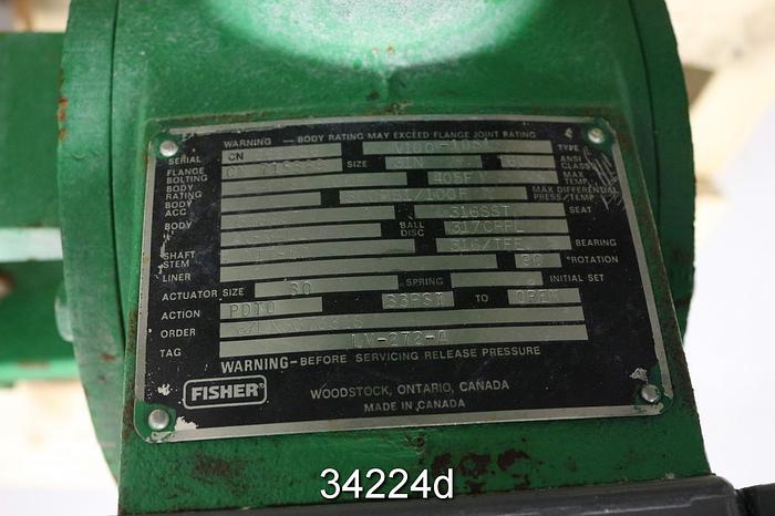 Used Fisher V100 3" Vee-Ball Control Valve #34224