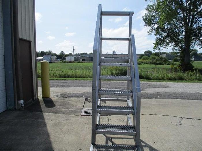 Used 5- Step Work Platform; 24"Wx24"L with hand rails