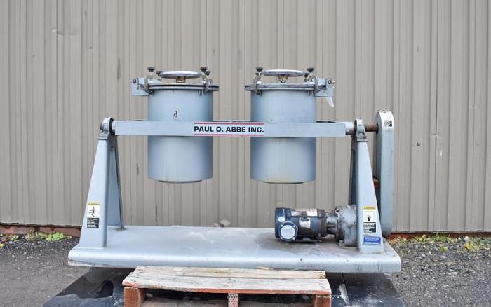 Used USED PAUL O ABBE PIVOTING JAR MILL, 2X 10 US GALLONS