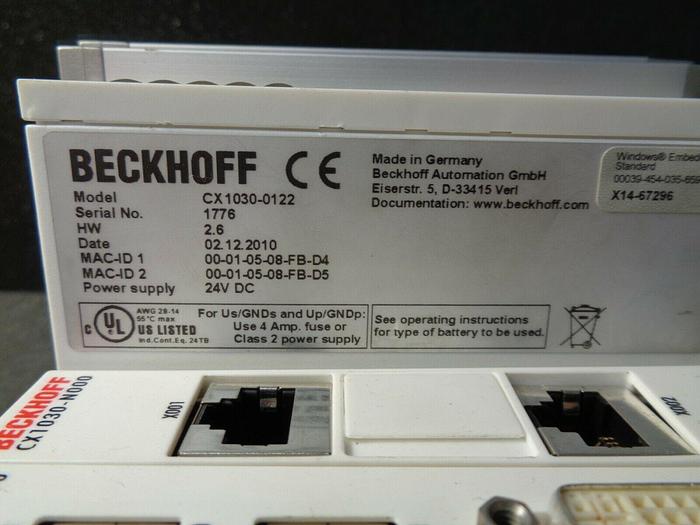 Used BECKHOFF CX1100-014 Embedded PC W CX1020-N040 & N030 CX1100-014 AND MORE