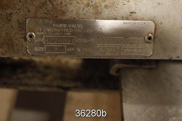 Used Fabri 8" Hand Operated Knife Gate Valve #36280