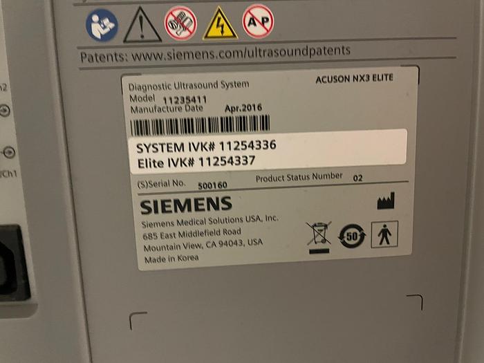 Used 2013 SIEMENS Acuson NX3 Elite