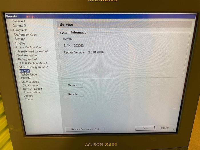 Used 2013 SIEMENS Siemens Acuson X300