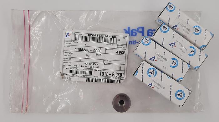 Tetra Pak Spare Parts Shaft Part. No 1188280-0000, 4 pcs.