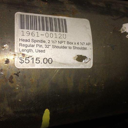 Used 0 Schramm Schramm Head Spindle - 1961-0012U