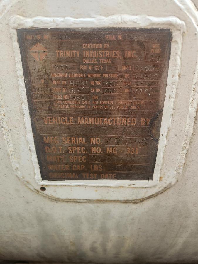 Used 11,500 Gallon Transport Trailer
