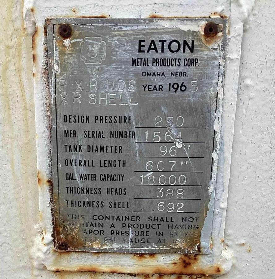 Used 18,000 Gallon Skid Anhydrous Tank