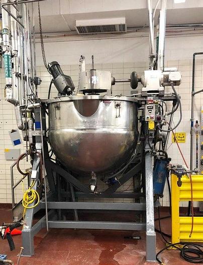 Used LEE 300 GAL. DOUBLE MOTION STEAM KETTLE w/ LIFT OUT AGITATION & SCRAPE SURFACE (835C)