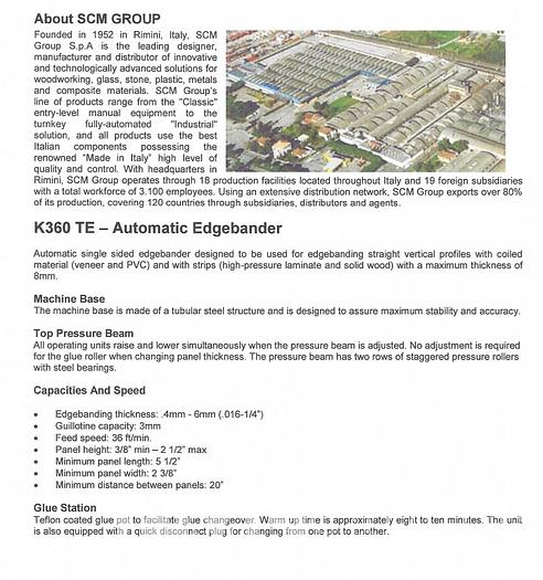 Used 2017 SCMI Olimpic K360 Edgebander