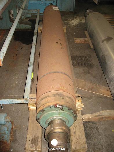 Used Manchester  Two-Roll Calender, 22" X 98" Top Roll, 15" X 98" Kusters Controlled Crown Bottom Roll.  Top Roll Is Covered.  Includes Two Spare Top Rolls. #24194