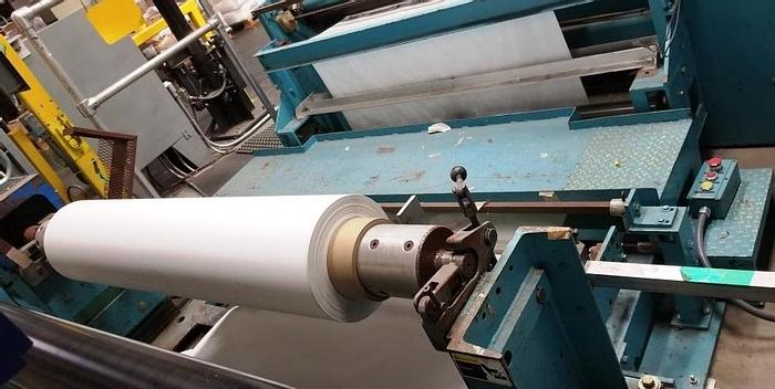 Used 64" WIDE DUSENBERY 815 DUPLEX SLITTER REWINDER CANTILEVERED