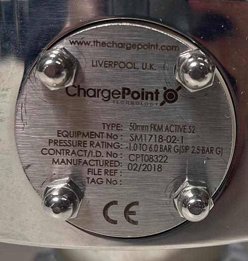 Used Chargepoint Technologies SM1718-02-3 50mm FKM Active S2 Charge Bottle MX