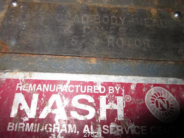 Refurbished Nash CL9002 Nash Cl9002 Vacuum Pump, Double Extended Shafts, 316Ss Clad Body, Heads And Cones, Cast 316 Ss Rotor, Rebuilt By Nash In Birmingham, Al #27521
