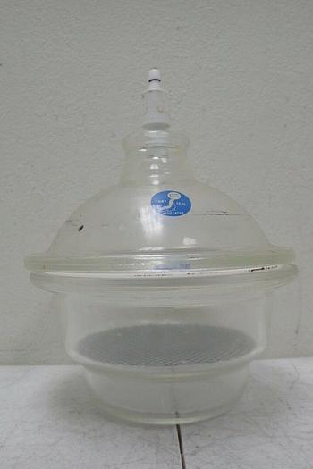 Used Jencons Leighton Dry Seal Laboratory Glass Desiccator w/ Lid, 6" Inside Diameter