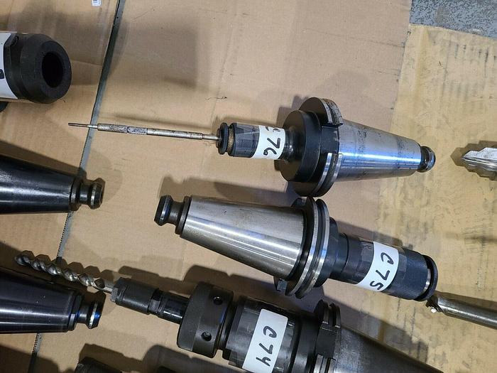 Used Assorted CNC Tool Holders with Cutters & Drills For Milling Machines VMC Tools G
