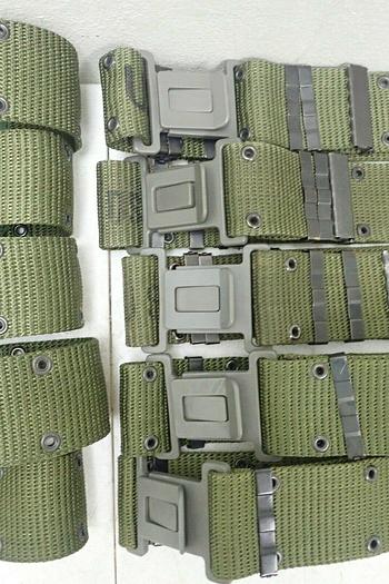 Used Lot of 10 U.S. Military LC-2 Green Pistol Belts, Size Medium, Waist Under 30"