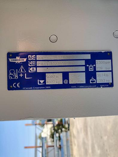 Used 12,000 POUND ROLL CLAMP FORKLIFT TRUCK W/ 60” DIAMETER CASCADE ROLL CLAMP