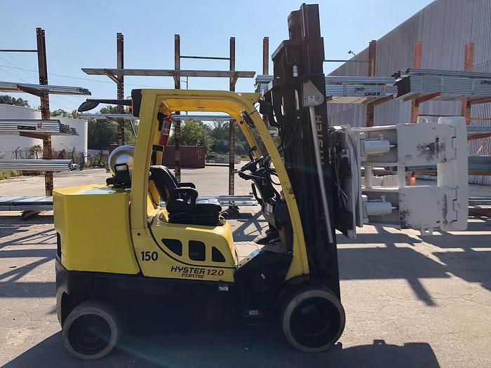 Used 12,000 POUND HYSTER ROLL CLAMP TRUCK MODEL S120FTPRS W/ 60" CLAMP MFG. 2013