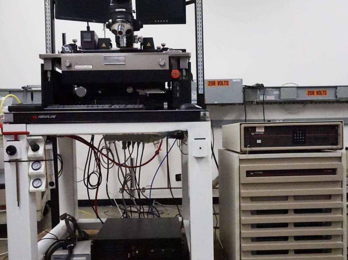 Used Cascade 12000 semiautomatic prober with 150mm thermal chuck, Motic PSM-1000 microscope and microchamber