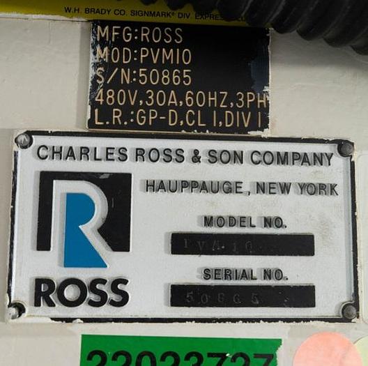 Used 10 GALLON ROSS TRIPLE SHAFT MIXER - MODEL PVM-10 - S/S - VACUUM - JACKETED