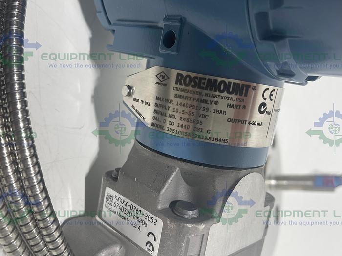 Rosemount  3051 Pressure Transmitter w/ DP0001-1560  Flange, Stainless Steel Cord