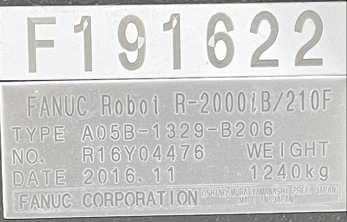 Used FANUC R2000/210F 6 AXIS ROBOT WITH R30iB CONTROLLER